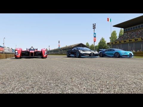 RedBull X2010-R vs Bugatti Chiron vs Bugatti Divo at Monza Full Course