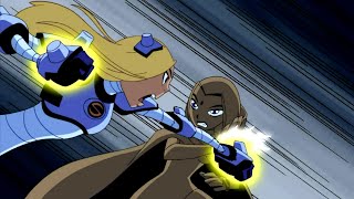 Raven vs Terra Teen Titans - S2E12 -  Aftershock: 