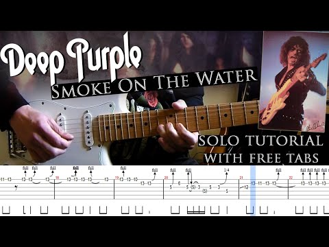 Deep Purple - Smoke On The Water guitar solo lesson (with tablatures and backing tracks)