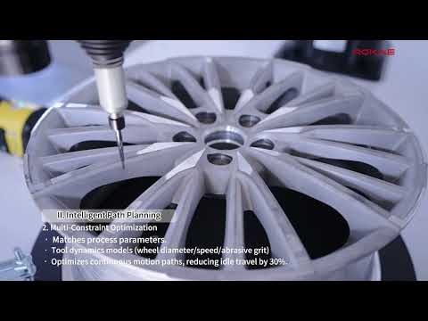 ROKAE NB25h 57mm Hallow Wrist Robot: Wheel Hub Deburring with Vision-Guidance #automation #grinding