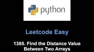 YouTube video 'Leetcode 1385. Find the Distance Value Between Two Arrays (binary search)'