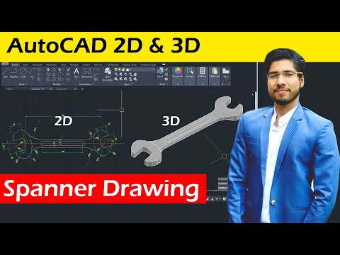 How to make 2D 3D Spanner in AutoCAD | Drawing Explained