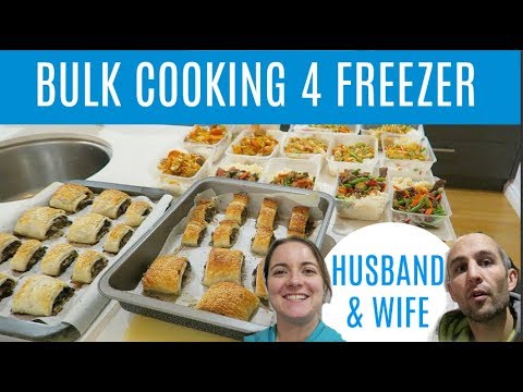 BULK COOKING FREEZER MEALS | HUSBAND AND WIFE COOKING TOGETHER | COOK WITH ME