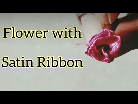 How to make a flower using satin ribbon||easy
