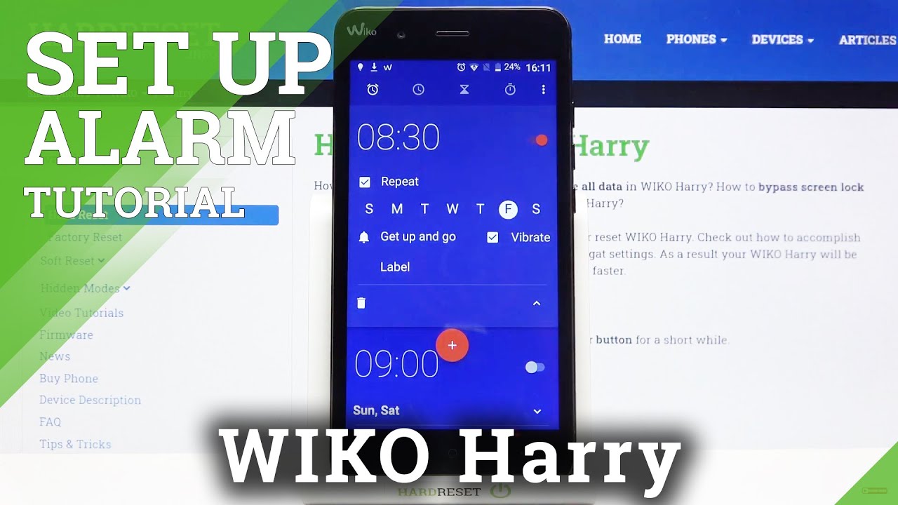 How to Set Up an Alarm Clock in Wiko Harry - Customize Alarm Settings