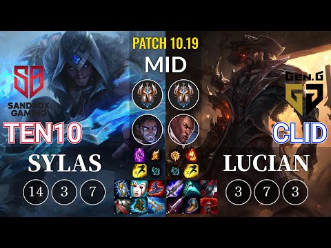 SB Ten10 Sylas vs GEN Clid Lucian Mid - KR Patch 10.19