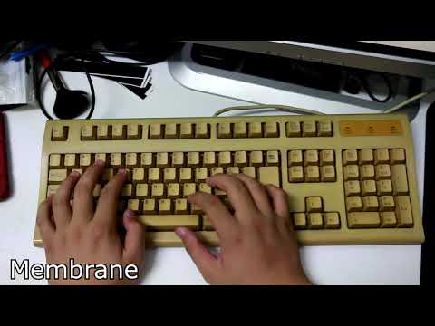 Cherry MX blue (stock, o-ring modded), membrane and laptop scissor switch sound comparison