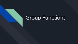 데이터베이스 37. Group Functions