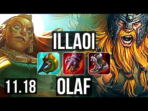 ILLAOI vs OLAF (TOP) | Rank 5 Illaoi, 8 solo kills, 10/1/1, 1000+ games | EUW Master | v11.18
