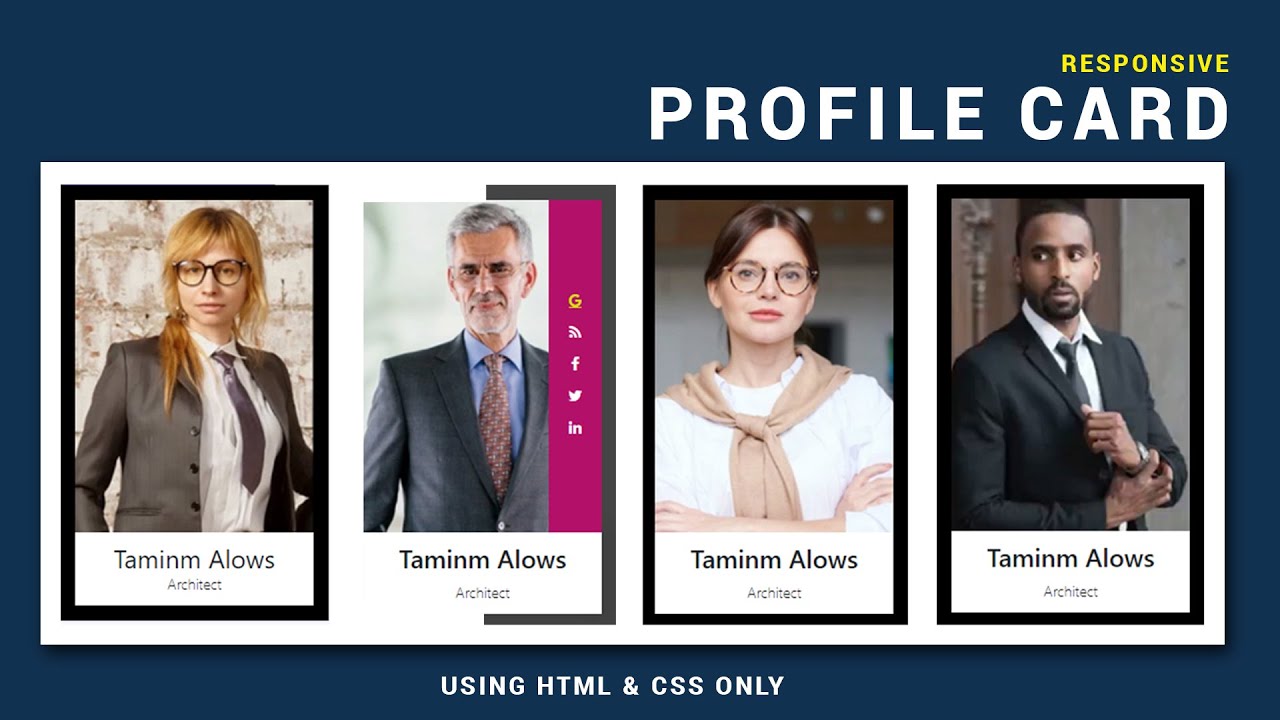 Responsive Team Section With Hover Effect | Profile Card with Hover Effects | BOOTSTRAP, HTML & CSS