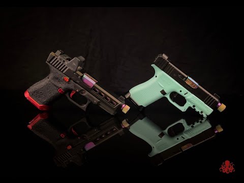 Review of Faxon Firearms Flame Fluted Glock 19 \u0026 Glock 17 Threaded Barrels in Chameleon PVD/Gold TiN