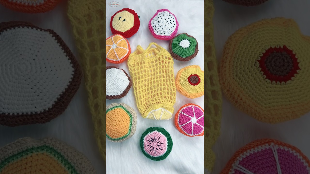 😲 FREE 10-in-1 CROCHET Foldable FRUIT MARKET BAG Pattern (No Sew) LIVE CAL  #crochet😲