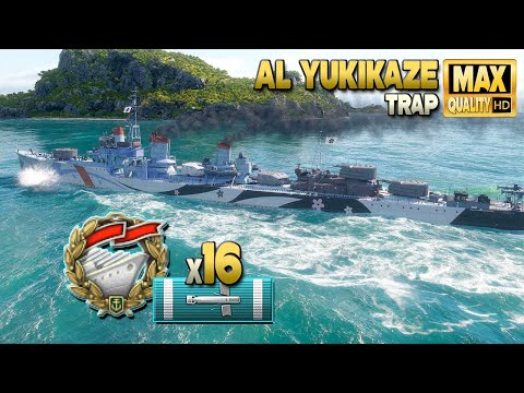 Destroyer AL Yukikaze: Solo Warrior on map Trap - World of Warships