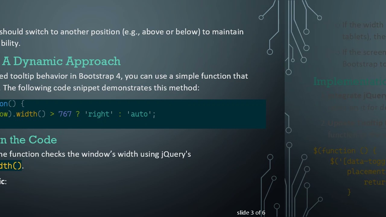 Achieve Bootstrap 4 Tooltip Positioning with Automatic Right Placement
