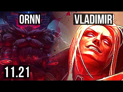 ORNN vs VLADIMIR (TOP) | 800+ games, 1/1/4 | EUW Master | v11.21