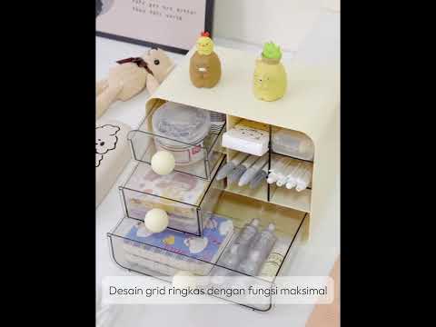 Gambar Stora Bloop Laci Penyimpanan Mini Grid - Putih Ivory