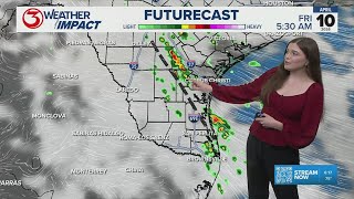 Scattered rain chances on the way Friday morning