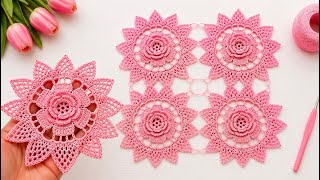 🌸Extraordinary Crochet Motif🌸New Leaf and Flower Pattern Step-by-Step Tutorial Video