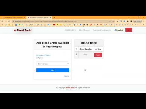 Blood Bank Linked in Hospital in PHP Application Projects