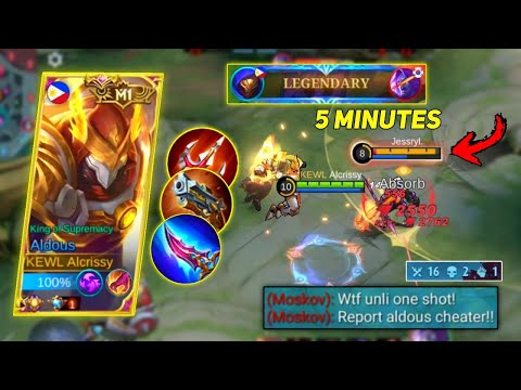 ALDOUS UNLI ONE SHOT BUILD! 5 MINUTES LEGENDARY IN THIS BUILD! ALDOUS BEST BUILD 2022 - MLBB