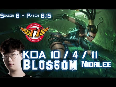 SKT T1 Blossom NIDALEE vs KINDRED Jungle - Patch 8.15 KR Ranked