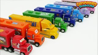 Disney Cars Toy Trucks Color Learning Video for Kids!