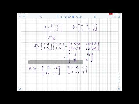 Compute the indicated matrices, if possible .A^2Blet A=\begin{bmatrix}1 & 2 ... | Plainmath