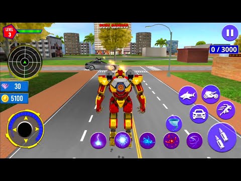 Shark Robot Car Game - Tornado Robot Bike Games 3D - Android Gameplay
