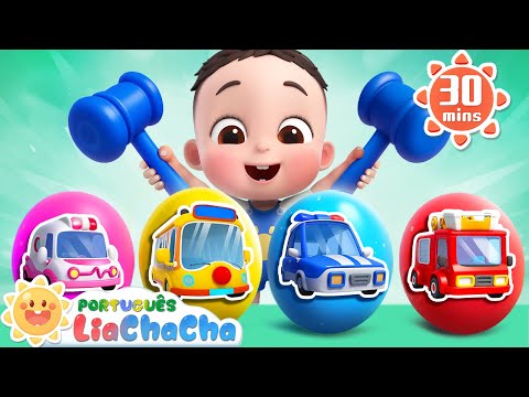 Carrinhos dos Ovos-Surpresa | Aprender Cores | Carro para Crianças | LiaChaCha - Músicas Infantis
