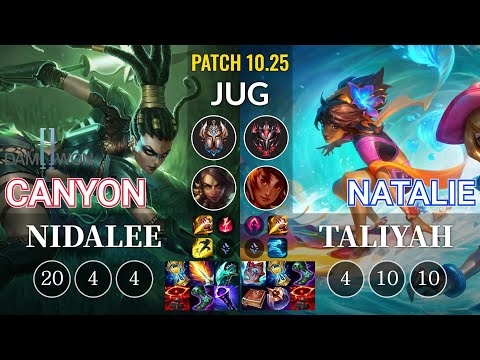 DWG Canyon Nidalee vs Natalie Taliyah Jungle - KR Patch 10.25