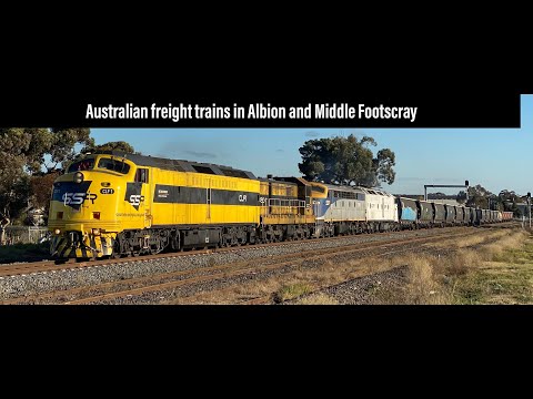 Australian freight trains in Albion and Middle Footscray 30/6/21