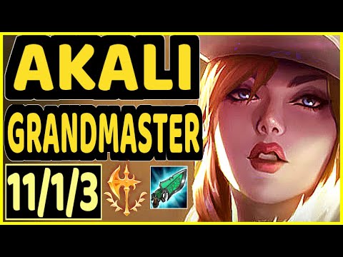 XIOH (AKALI) - 11/1/3 KDA GAMEPLAY - EUW Ranked GRANDMASTER