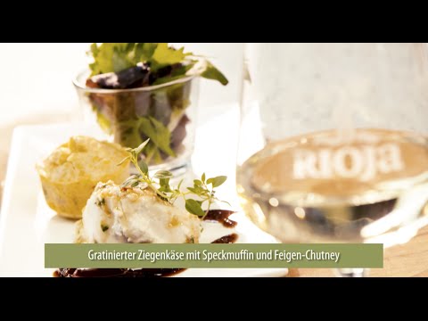 Rioja Kochschule 1 - Vorspeise: Gratinierter Ziegenkäse und Weißwein