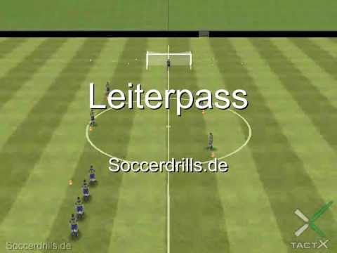 Mit Pässen wie auf einer Leiter zu Torschuss - Passen - Fußballtraining auf Soccerdrills.de
