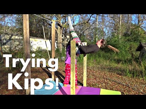 ATTEMPTING KIPS AND FRONT HIP CIRCLES ON BARS | Self-Taught Gymnastics