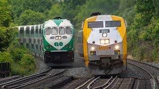 4K - GO and VIA Train Action on the Lakeshore West (Oakville Subdivision)