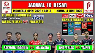 Download lagu Indonesia Open 2026 Round of 16 Schedule Today ~ RAYMOND/JOAQUIN vs MALAYSIA ~ 11 INDONESIAN REPR... mp3