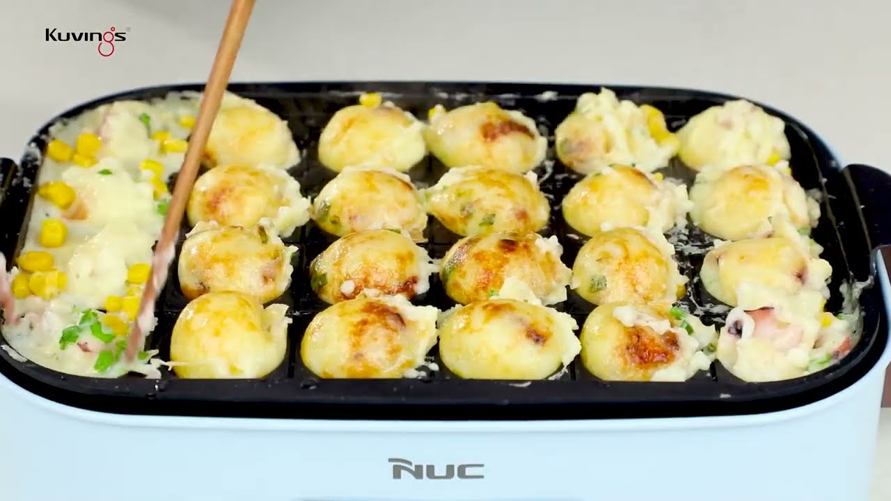 RECIPE "Làm bánh Takoyaki" cùng lẩu điện Ceramic đa năng Kuvings KMG-200B [Vĩ nướng bánh Takoyaki]