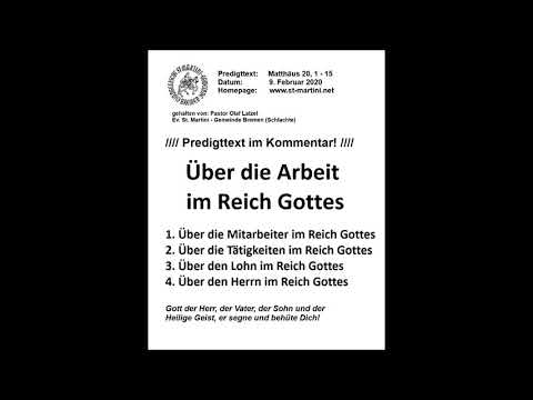 09.02.2020 - Über die Arbeit im Reich Gottes