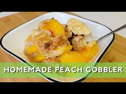 Easy Homemade Peach Cobbler with Frozen Peaches!