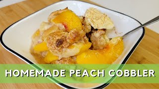 Easy Homemade Peach Cobbler with Frozen Peaches!