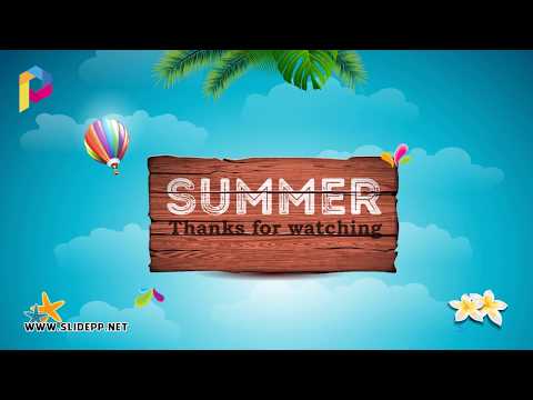 Hello July summer tour electronic photo album ppt template