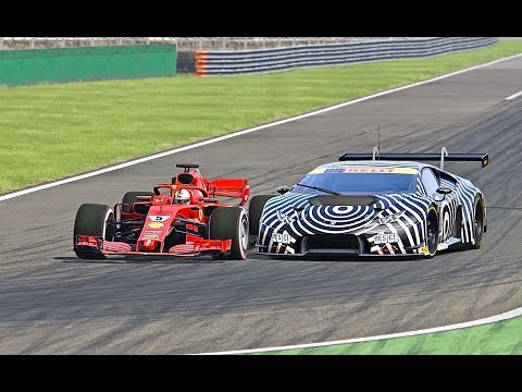 Ferrari F1 2018 vs Lamborghini Huracan GT3 - Monza