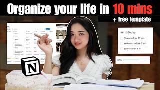 How to organize your ENTIRE LIFE in 10 minutes as a student | FREE Notion template + full tutorial)