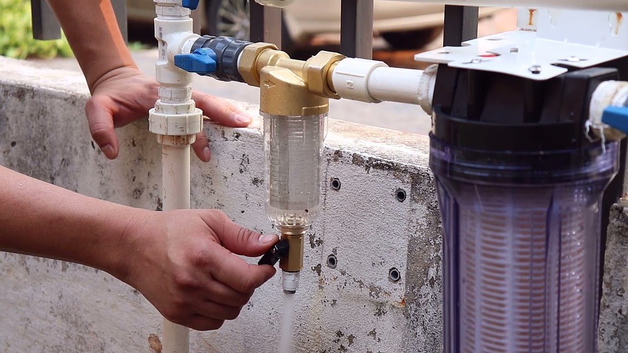 Proceso de limpieza del filtro para agua trampa de arena