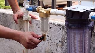 Proceso de limpieza del filtro para agua trampa de arena