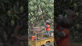 Tom knocking a mango down from the tree #shorts #talkingtom #mango