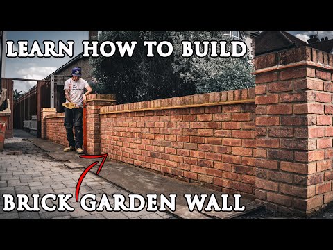How to Build a BRICK GARDEN WALL from Start to Finish
