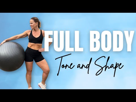 45 MIN Total Body Stability Ball Tone & Sculpt Workout | Core and More