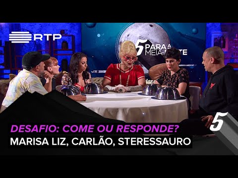 Desafio: Come ou Responde c/ Marisa Liz, Carlão e Stereossauro | 5 Para a Meia-Noite | RTP